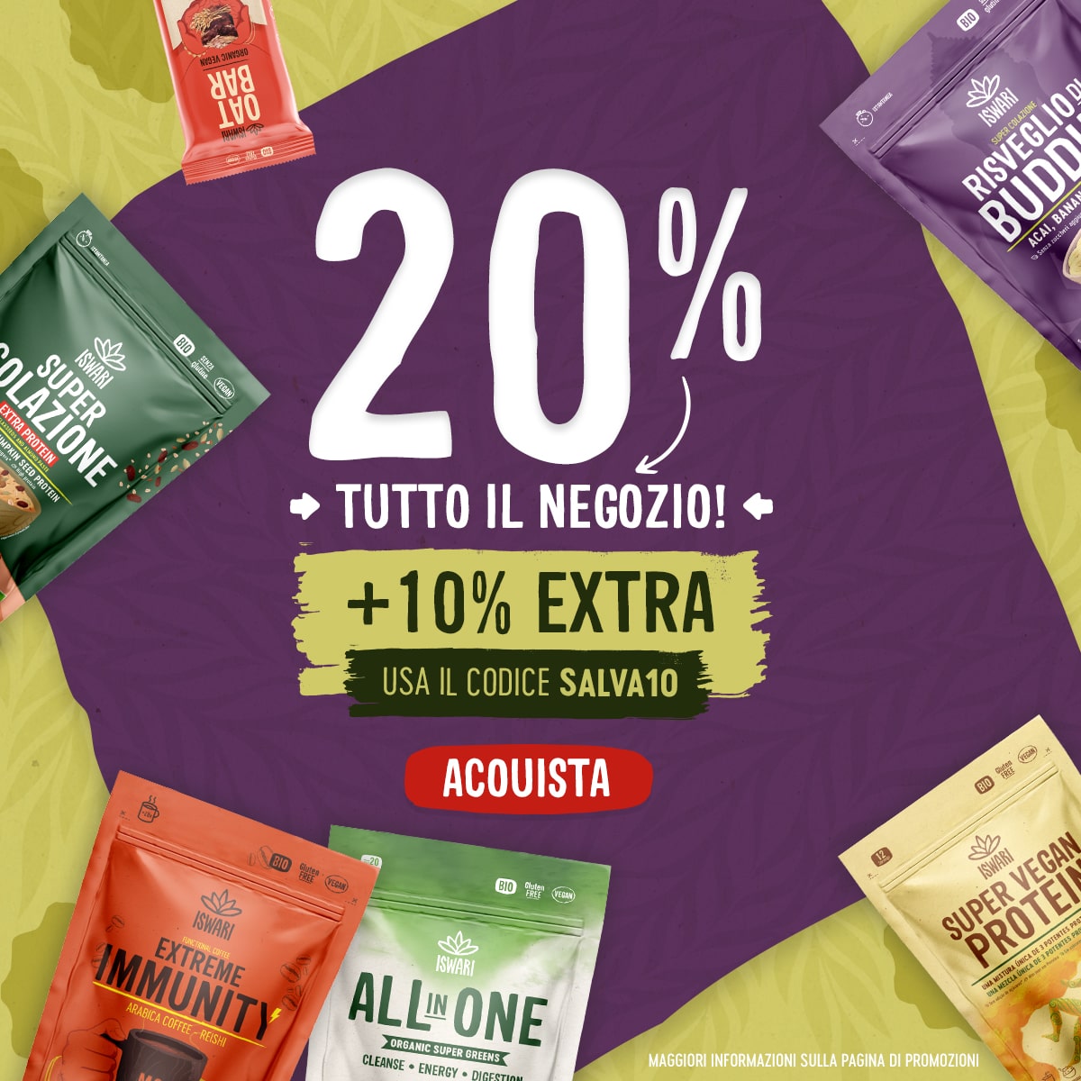 20% di sconto + 10% extra con il coupon (SALVA10)